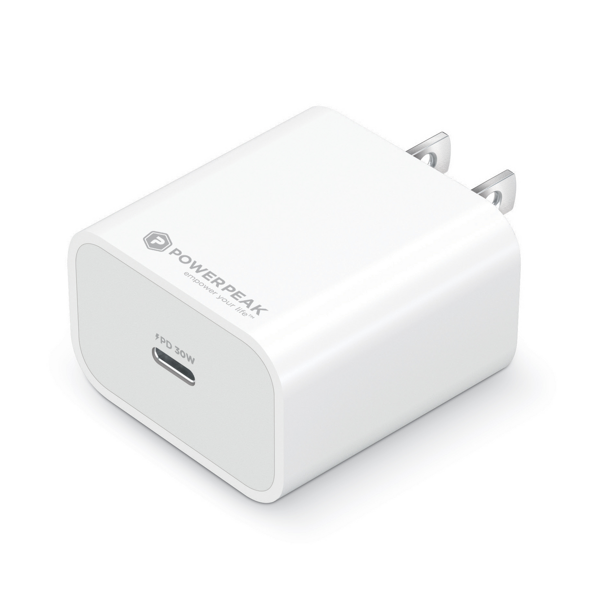 PowerPeak ECONOMY - ULTRAFAST 30W PPS High Speed USB C Wall Charger - White