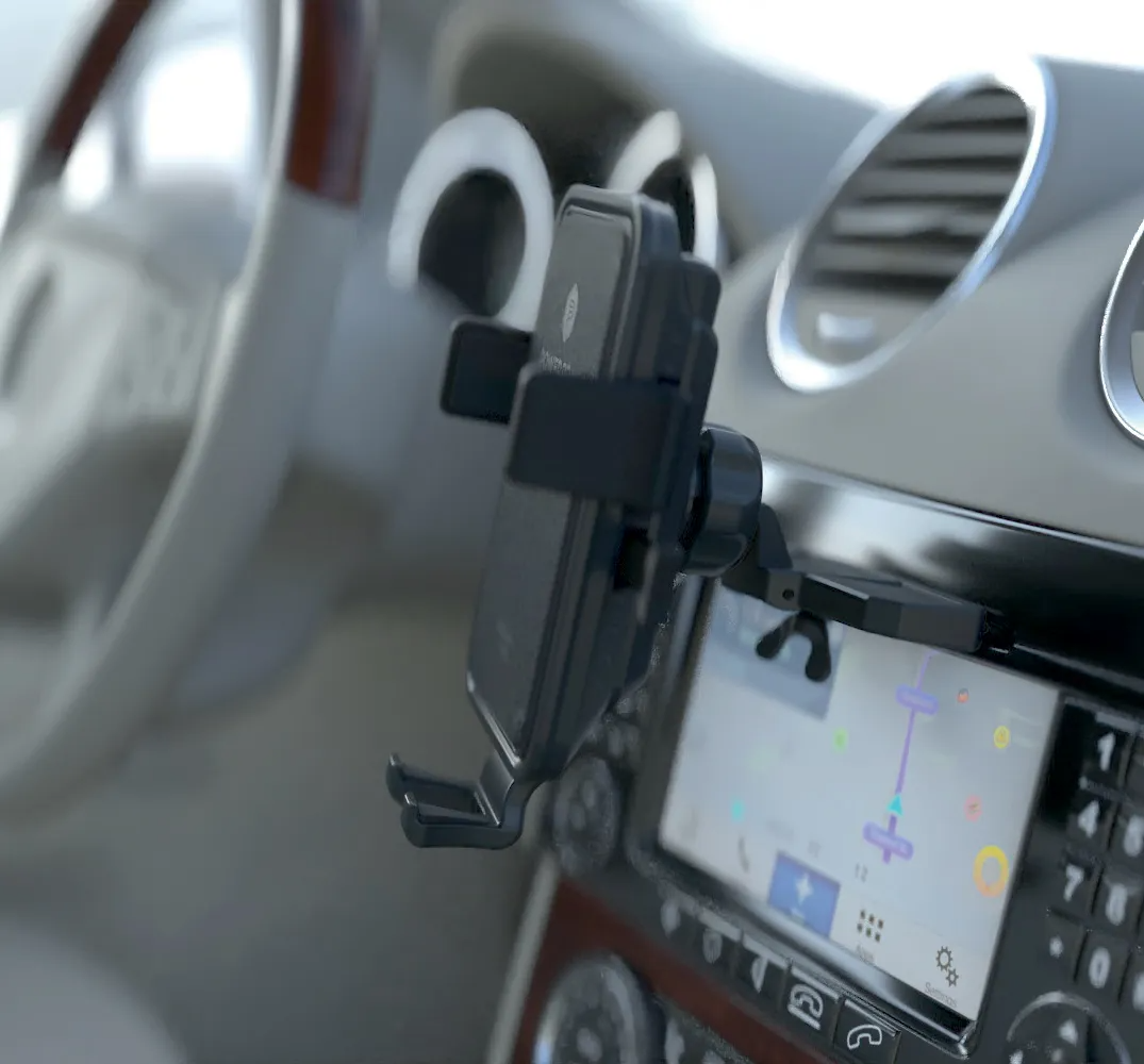 PowerPeak Wireless One-Touch Car Mount for CD Slot