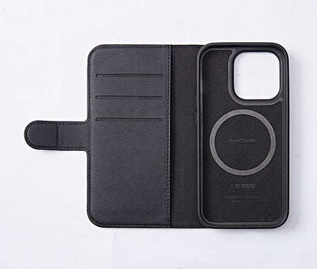 xBase iPhone 15 Pro Max (6.7) Folio Exec Wallet Case MagSafe Compatible - Black