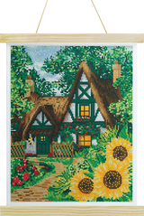 Crystal Art: Woodland Thatch Scroll Kit 40x50cm