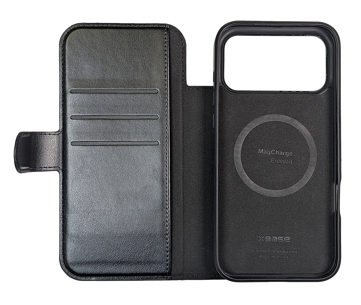 xBase iPhone 17 Pro Max Folio Exec Wallet Case MagSafe Compatible - Black