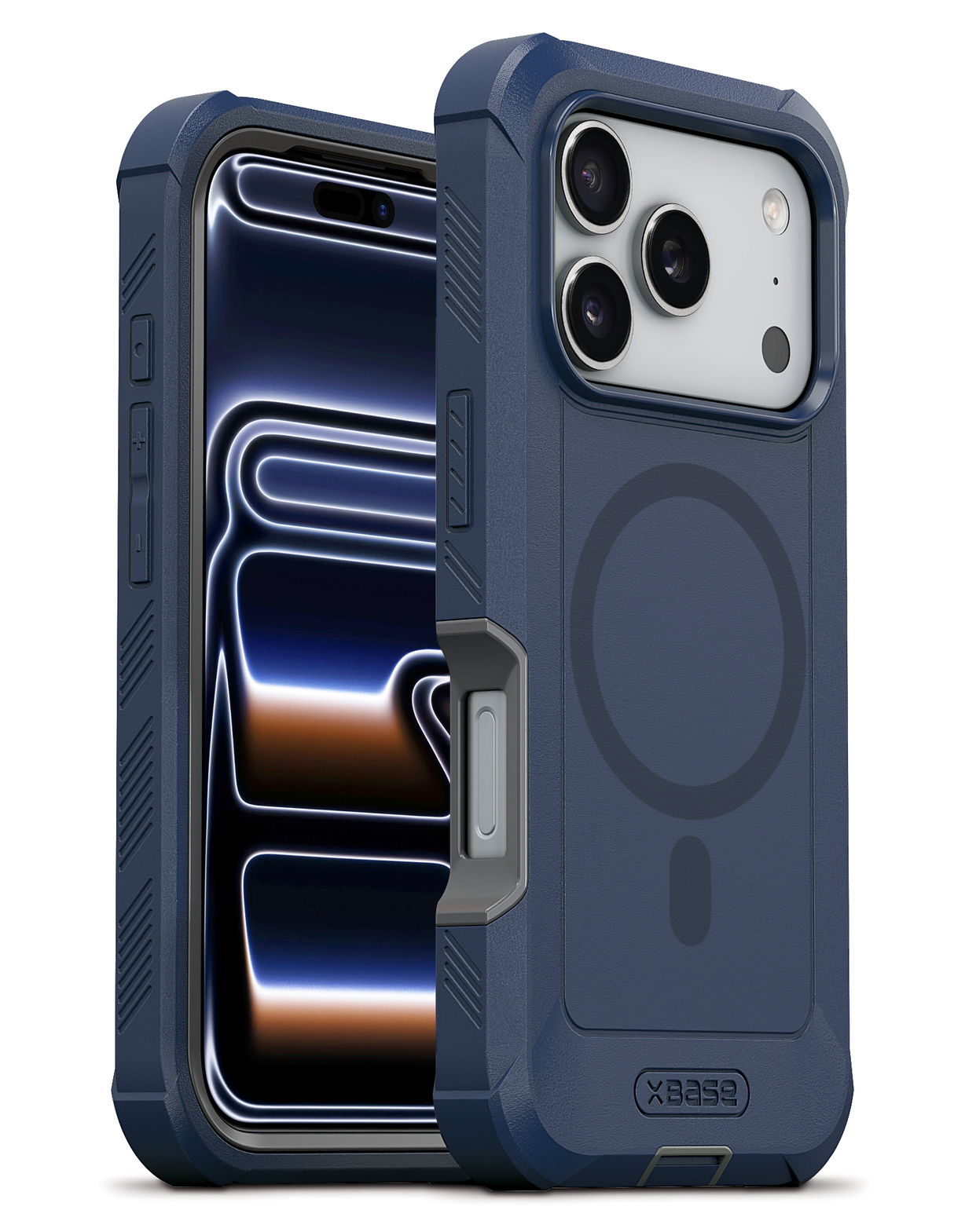 xBase iPhone 17 Pro - Boulder MagSafe Heavy-Duty Co-Molded Rugged Protective Case - Blue