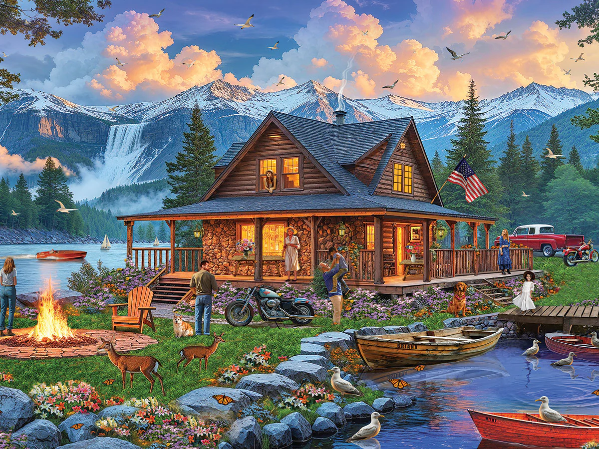 White Mountain Puzzles - Cabin Retreat - 500 Piece Jigsaw Puzzle