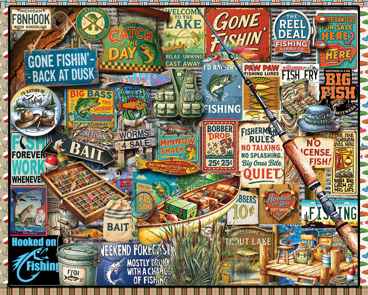 White Mountain Puzzles - I Love Fishing - 1000 Piece Jigsaw Puzzle