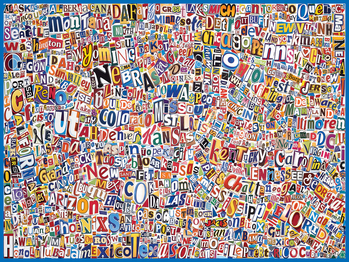 White Mountain Puzzles - USA Word Map - 500 Piece Jigsaw Puzzle