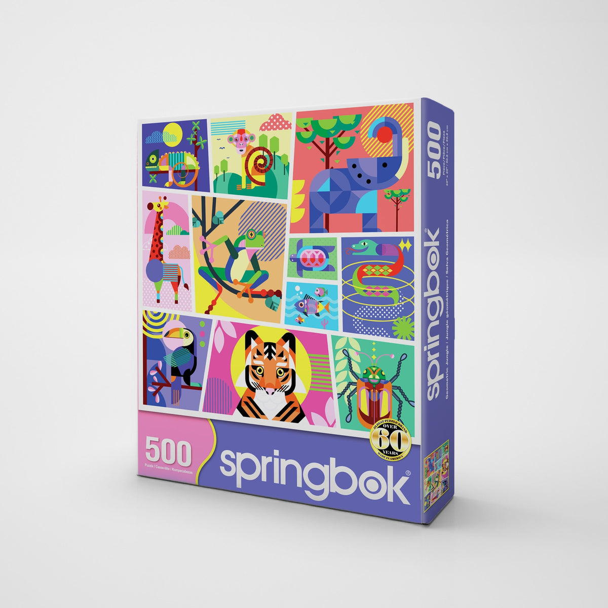 Springboksimple Geometric Springbok Geometric Jungles 500 Piece Jigsaw Puzzle – Cole's Computers