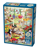 Cobble Hill Potting Shed Cats 500 Piece Puzzle