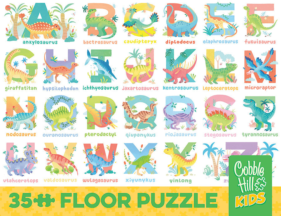 Cobble Hill Dinosaur Alphabet (35pc Floor Puzzle | Rope Handle)