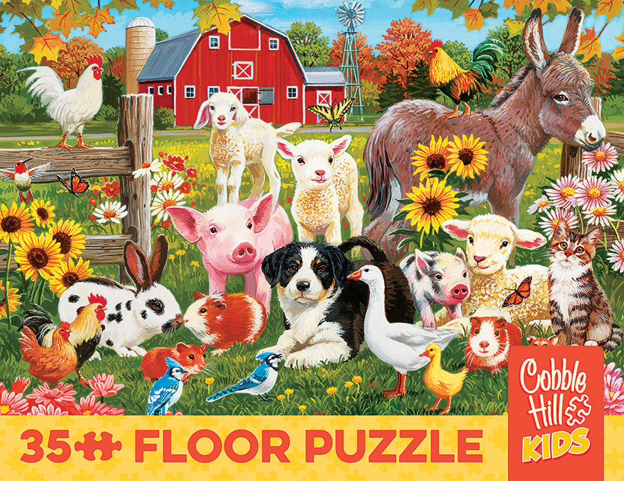 Cobble Hill Farmyard Greetings (35pc Floor puzzle - Rope Handle)