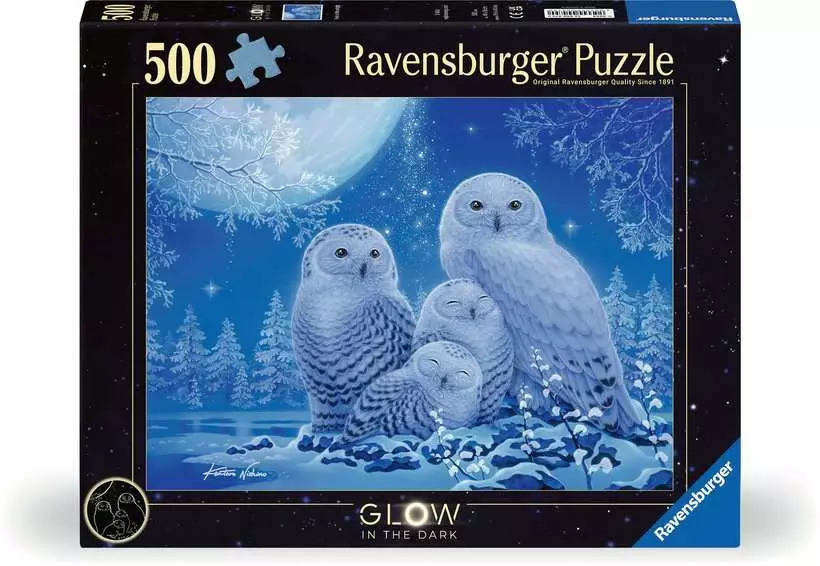 Ravensburger Owls in the Moonlight 500 pc GITD Puzzle