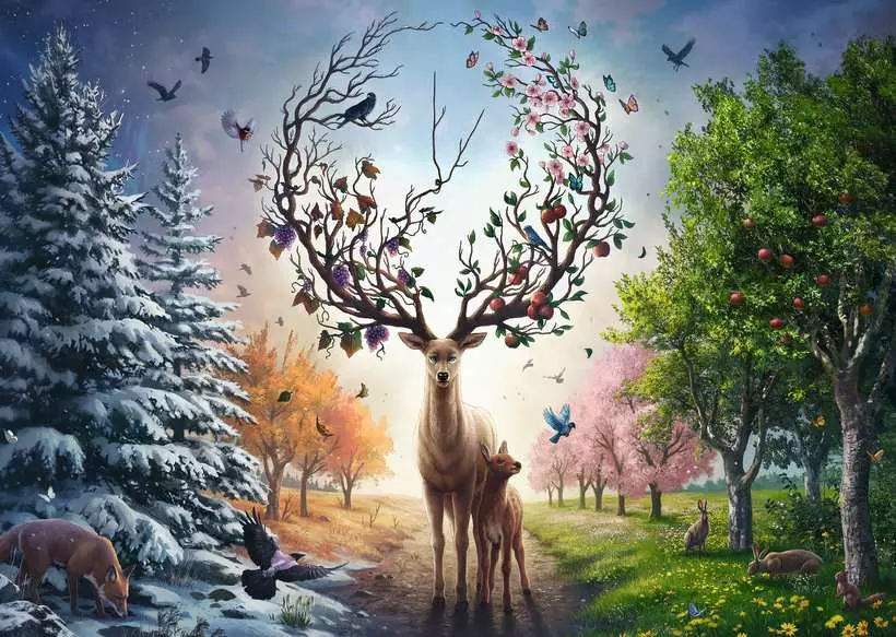 Ravensburger Magical Deer 1000 Pc Puzzle