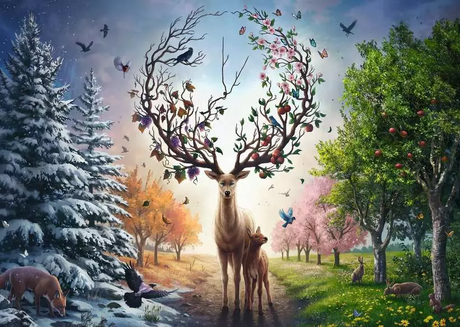 Ravensburger Magical Deer 1000 Pc Puzzle