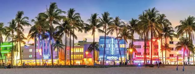Ravensburger Night Glow on Ocean Drive Panoramic 1000 Pc Puzzle