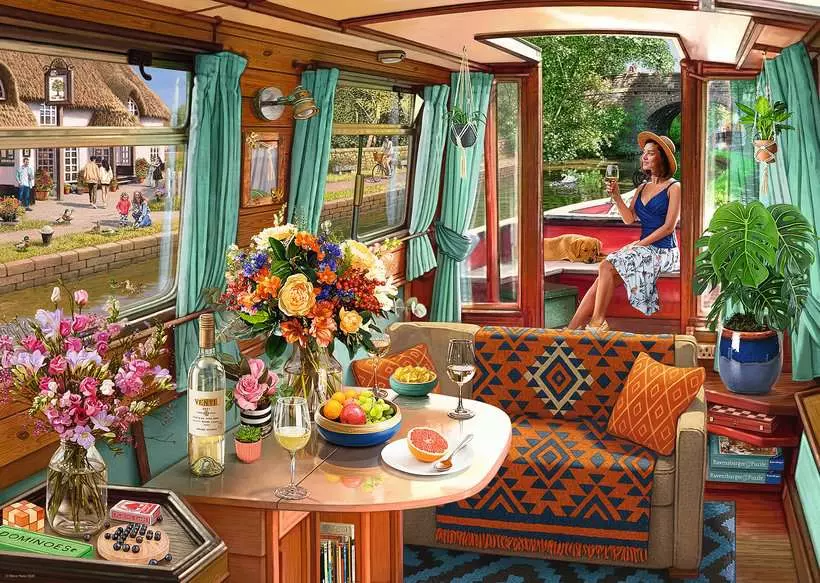 Ravensburger Canal Boat 1000 Pc Puzzle
