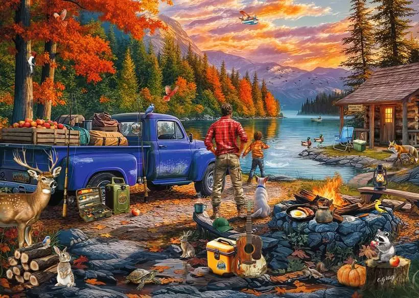 Ravensburger Sunset Lake 300 Pc Puzzle LF