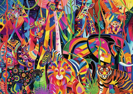 Ravensburger Jeweled Jungle 500 Pc Puzzle LF