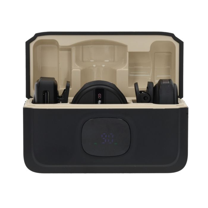 RadioShack 2.4GHz Wireless Lapel Microphone with Charging Case and 25H Battery