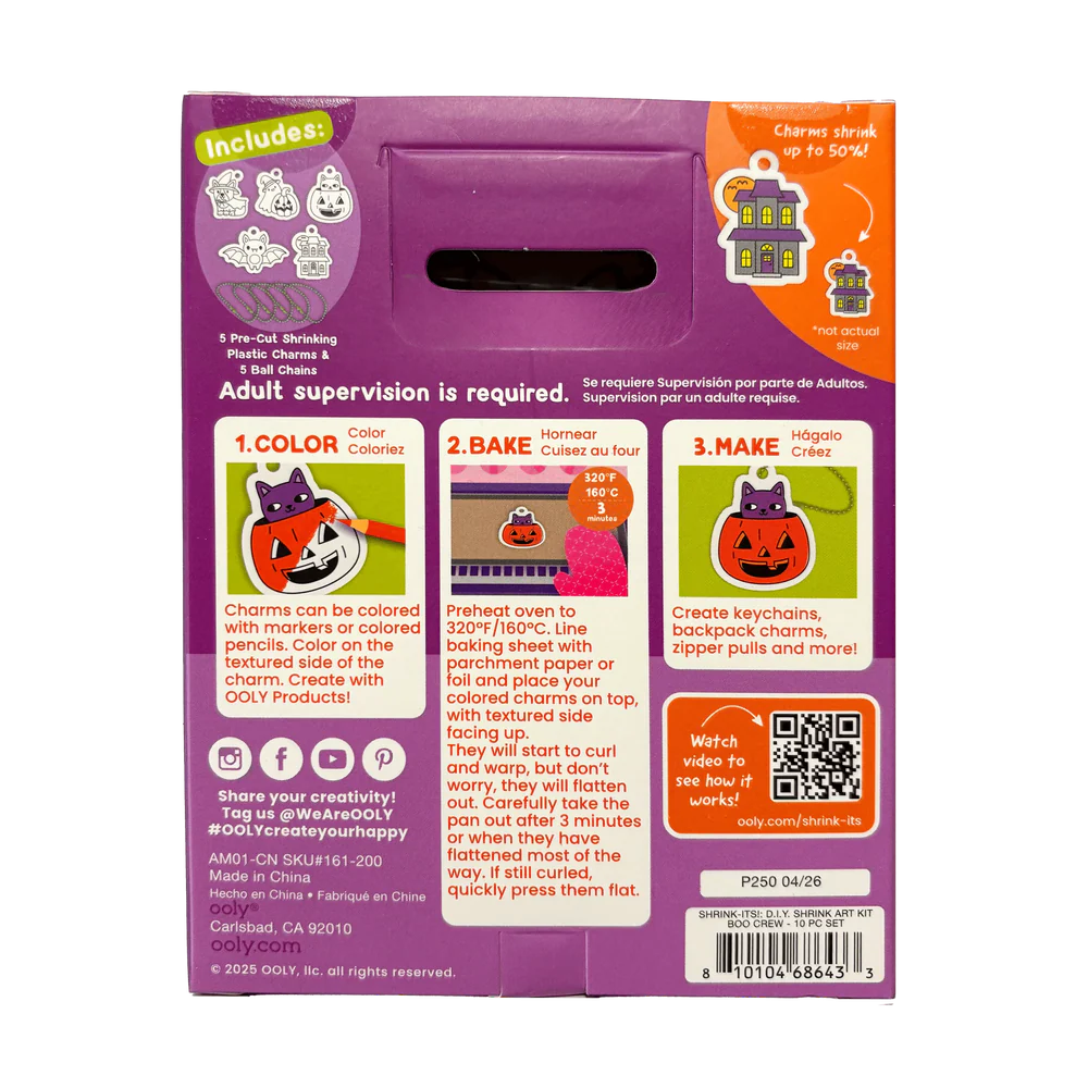 Shrink-Its! Mini DIY Shrink Art Kit - Boo Crew - 5 Charms