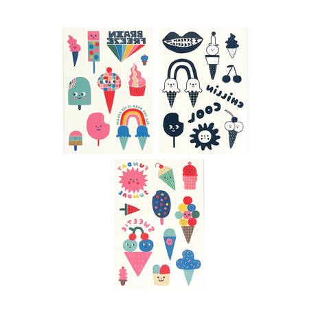 Tattoo-Palooza x Suzy Ultman: Temporary Tattoos Mini Pack - Ice Cream Party