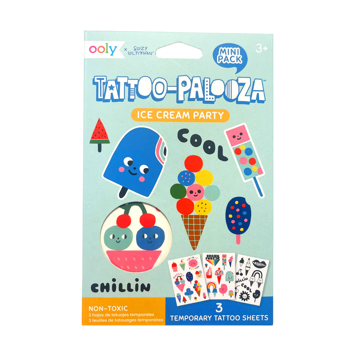 Tattoo-Palooza x Suzy Ultman: Temporary Tattoos Mini Pack - Ice Cream Party