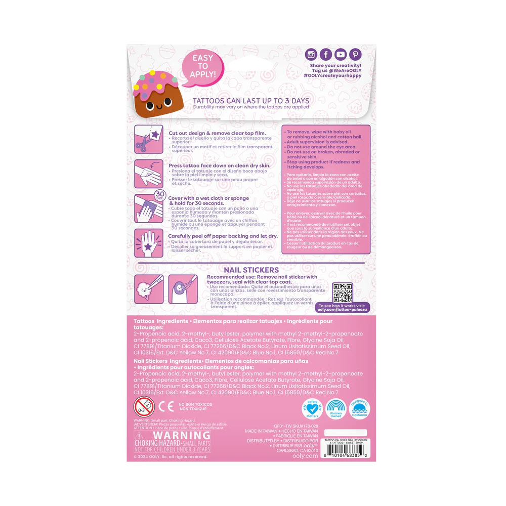 Tattoo-Palooza Temporary Tattoos & Nail Stickers - Sweet Shop