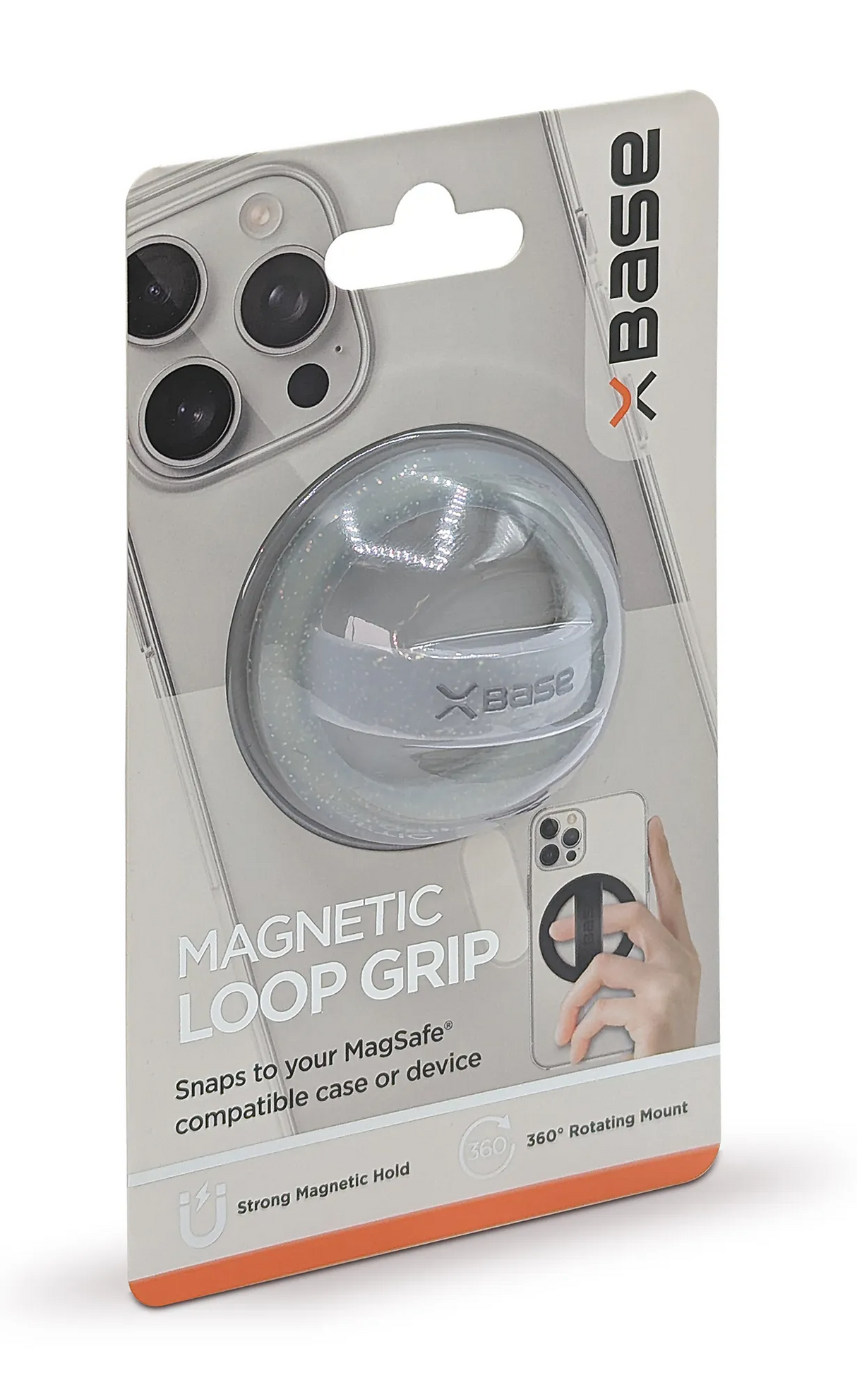 xBase Magnetic Loop Grip - Clear Sparkle