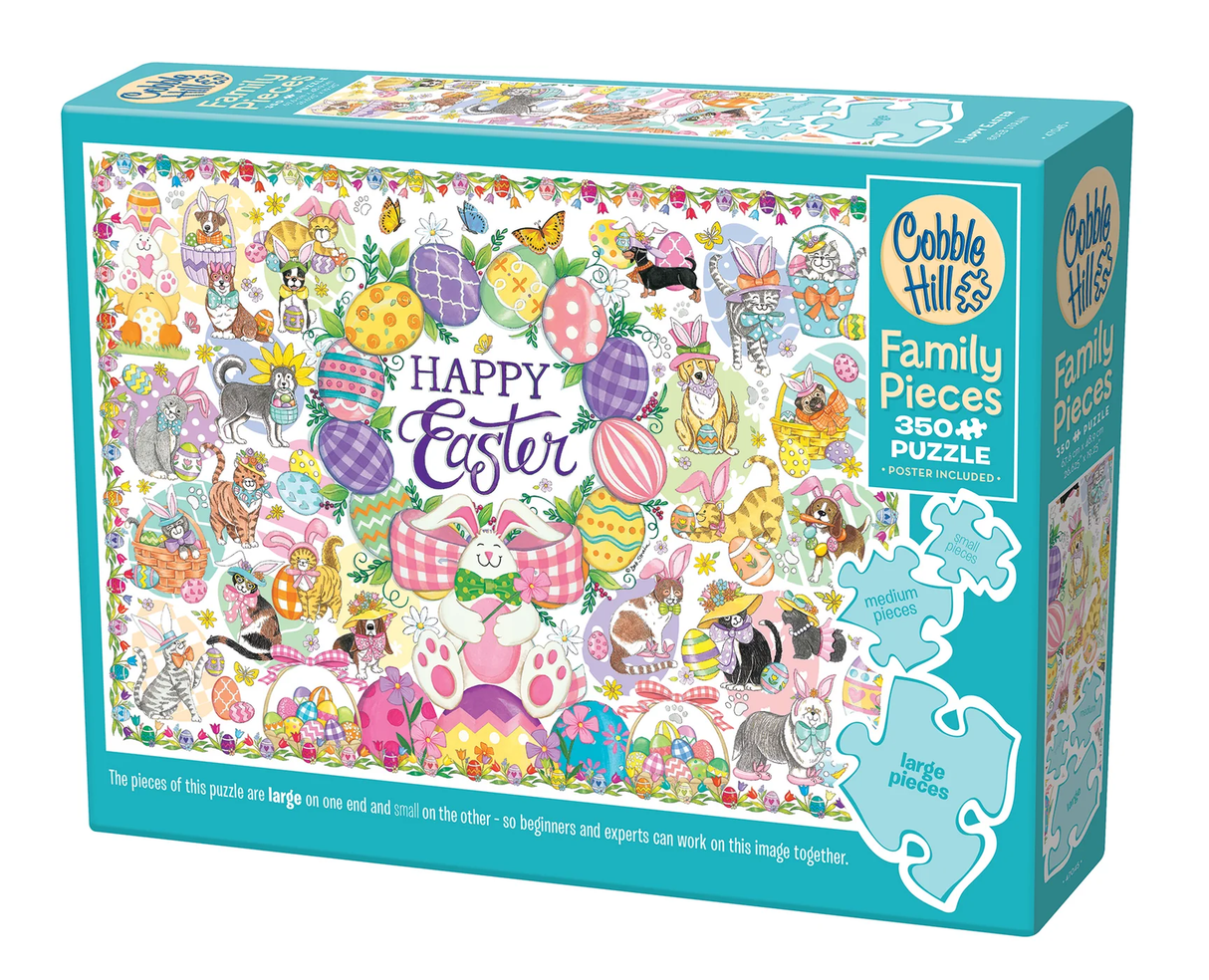 Cobble Hill Happy Easter | Family Pieces 350 Puzzle