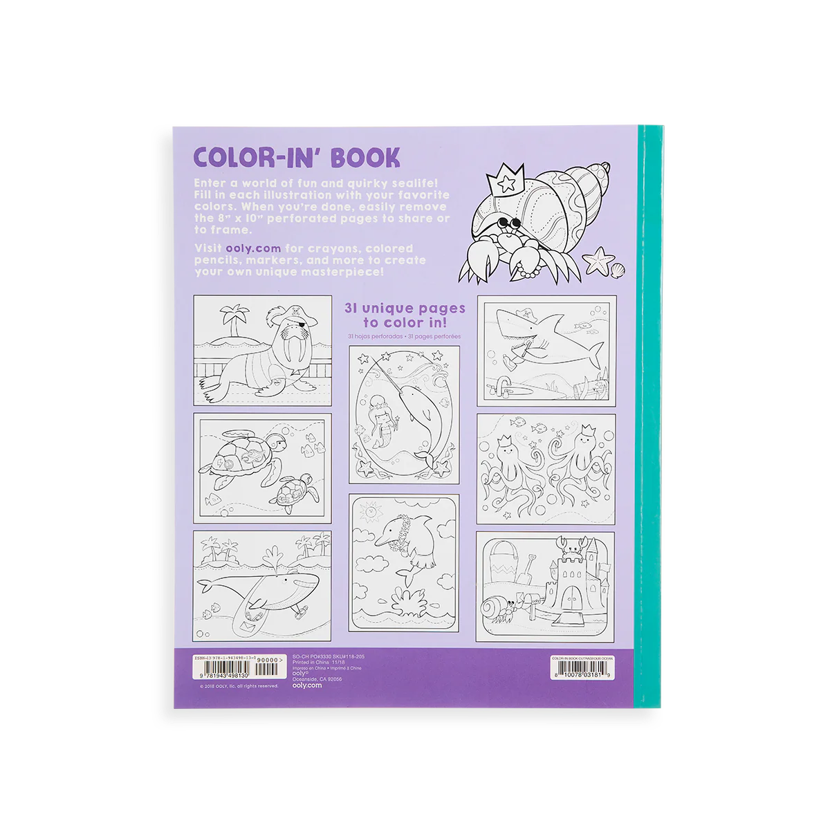 Color-in' Book Coloring Book - Outrageous Ocean - 31 Pages