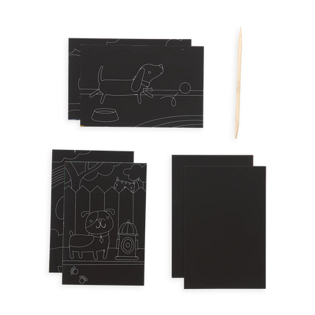 Scratch and Scribble Mini Scratch Art Kit - Playful Pups - 6 Cards