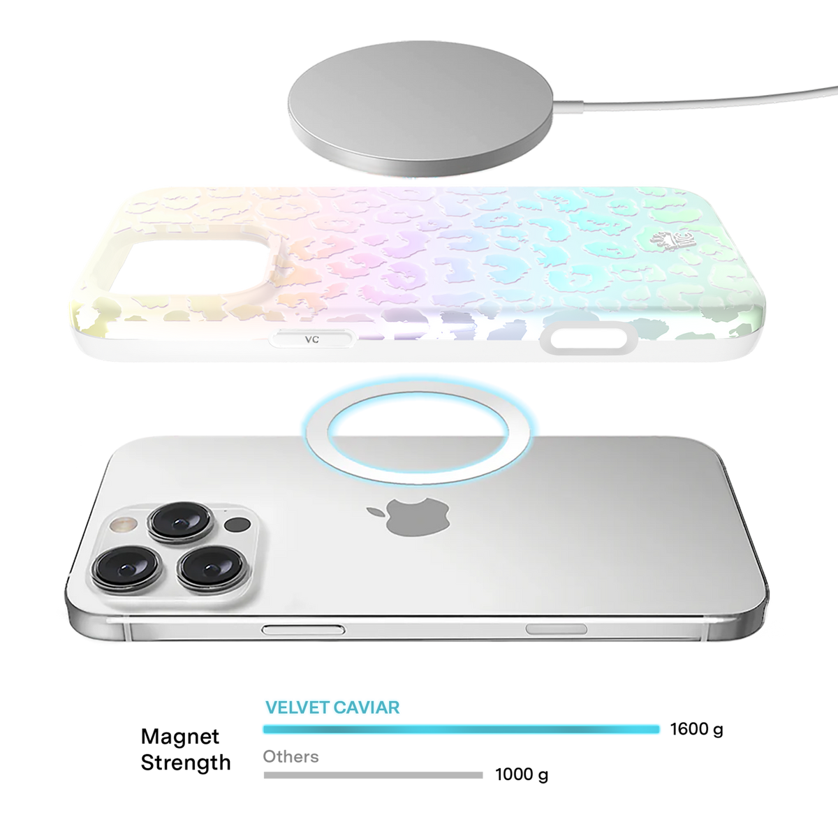 Iphone 16 Pro Max Magsafe Case - White Opal Leopard