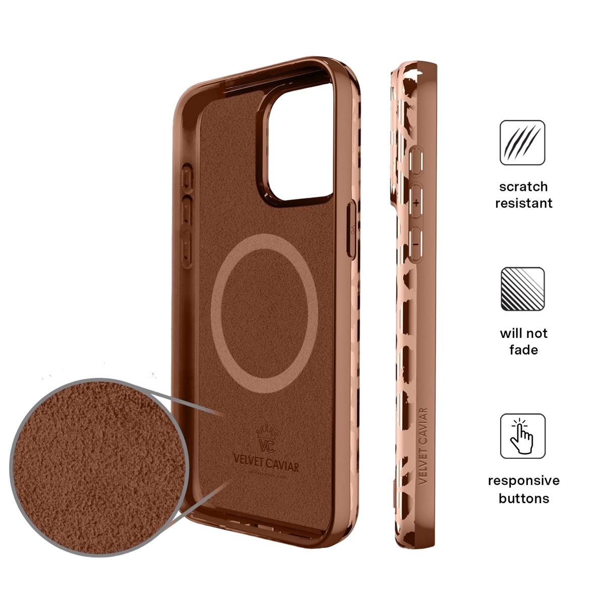 VELVET CAVIAR Apple iPhone 16 Pro Max MagSafe Case - Bronze Chrome Leopard