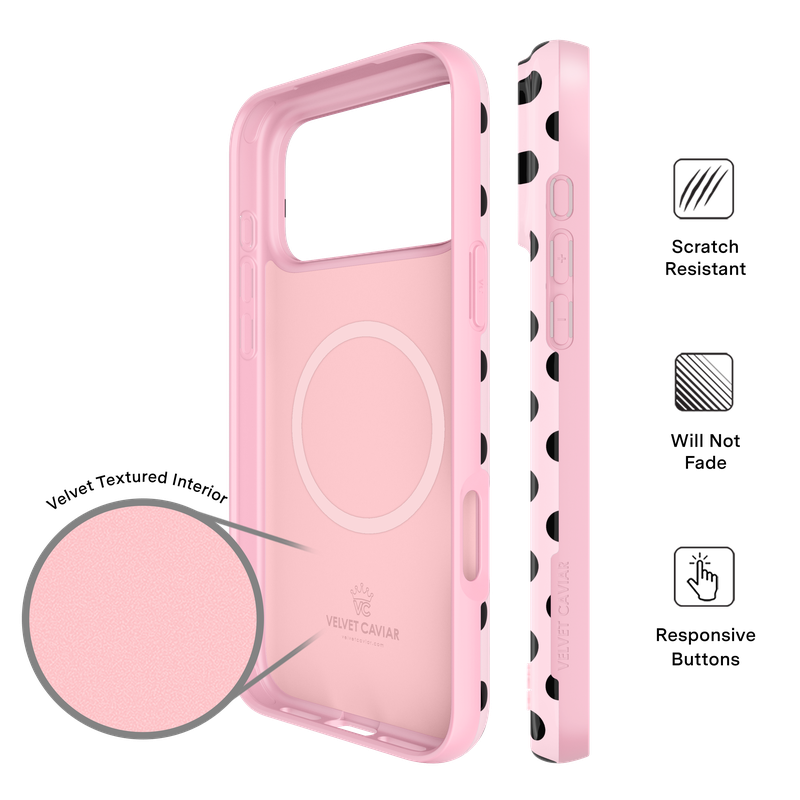 VELVET CAVIAR - MagSafe Case for Apple iPhone 17 Pro Max - Princess Pink Polka Dot