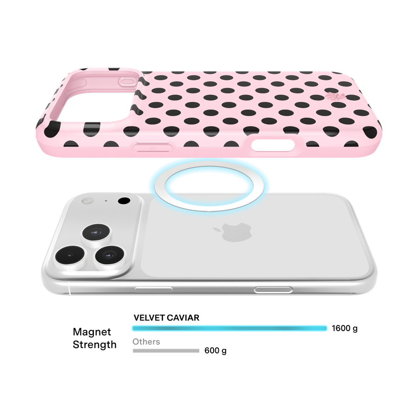VELVET CAVIAR - MagSafe Case for Apple iPhone 17 Pro Max - Princess Pink Polka Dot