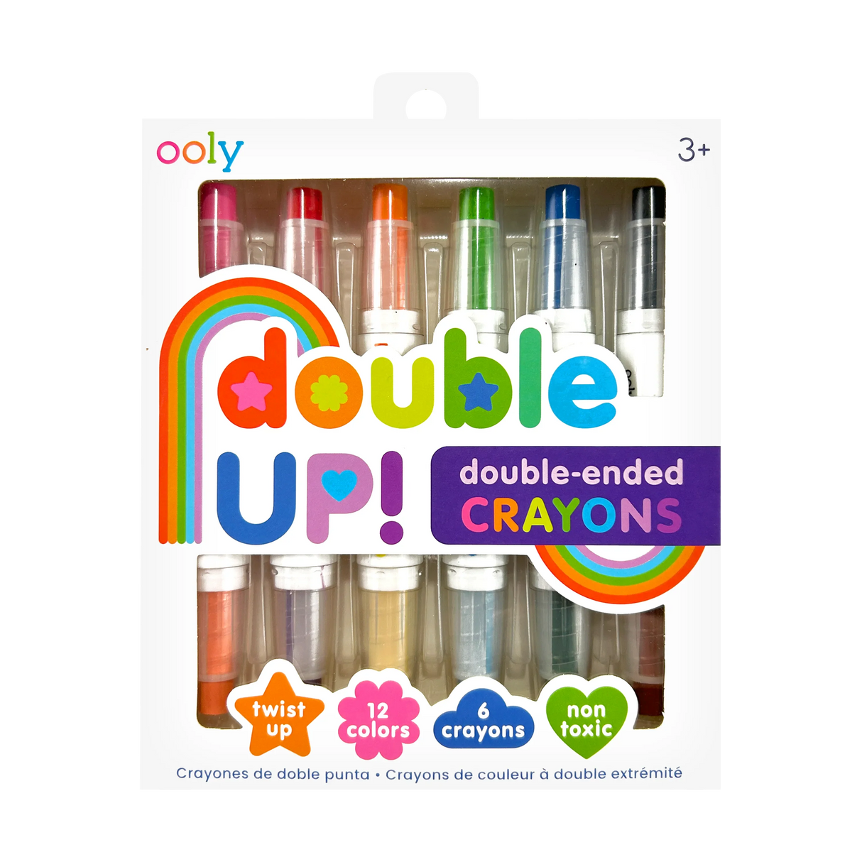 Double Up! Double-Ended Crayons - 12 Colors - Set of 6
