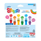 Easy Squeezy Squeezable Poster Paint Brushes - Easy Grip - Set of 6