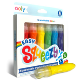 Easy Squeezy Squeezable Poster Paint Brushes - Easy Grip - Set of 6