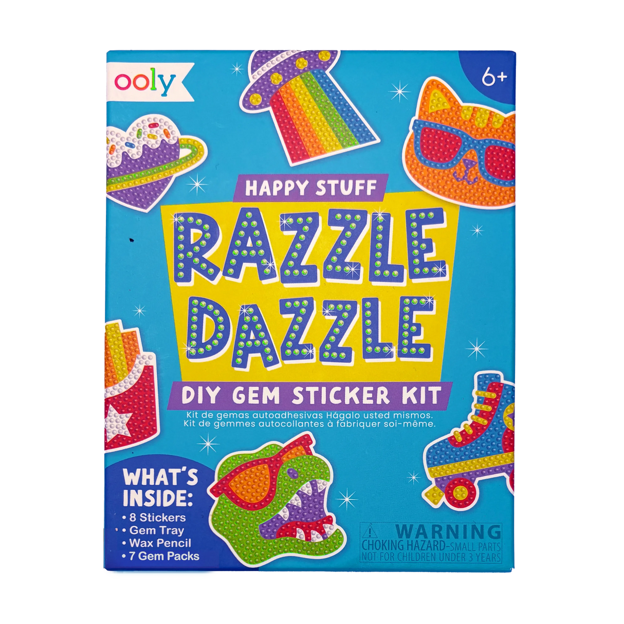 Razzle Dazzle Mini DIY Gem Sticker Kit - Happy Stuff - 8 Stickers