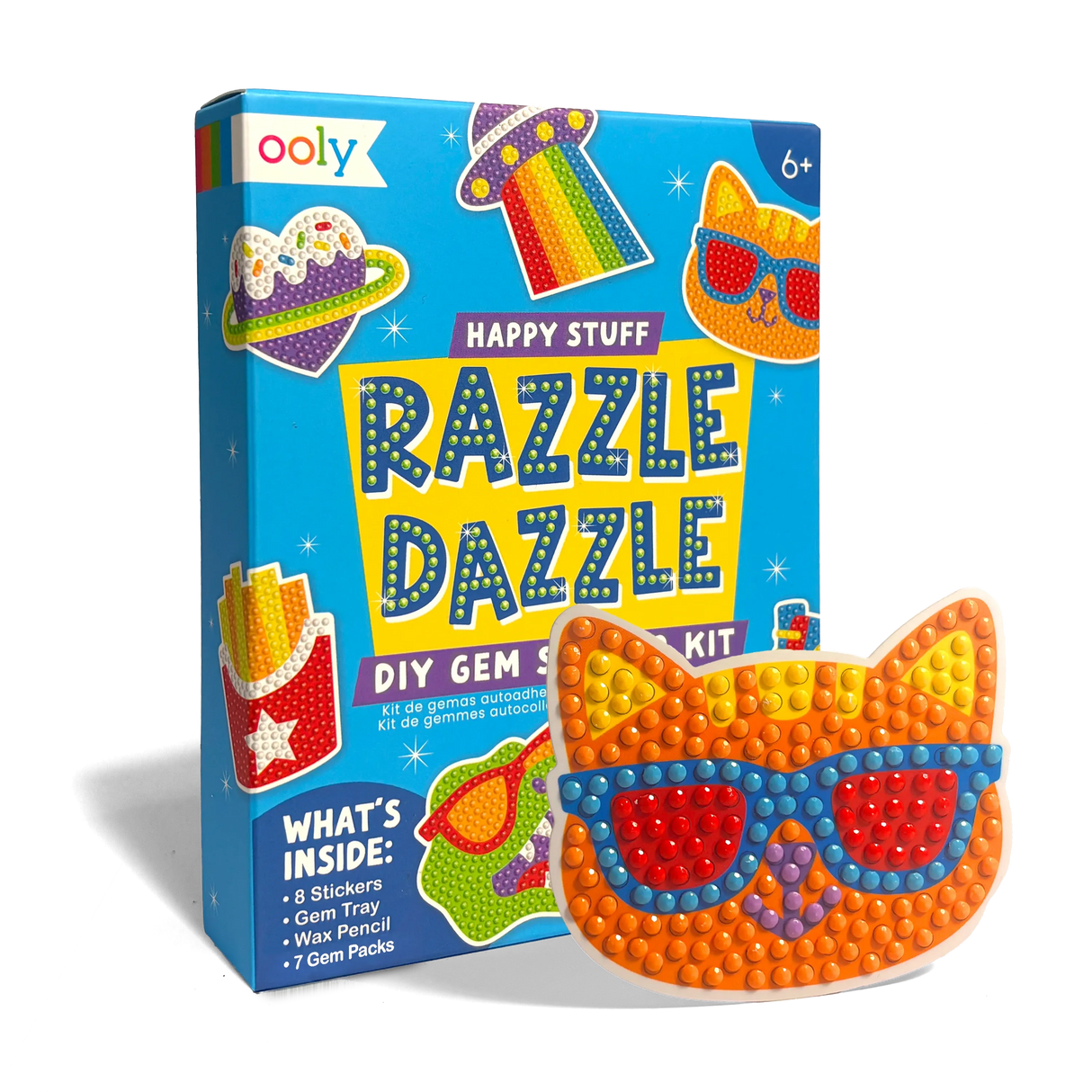 Razzle Dazzle Mini DIY Gem Sticker Kit - Happy Stuff - 8 Stickers
