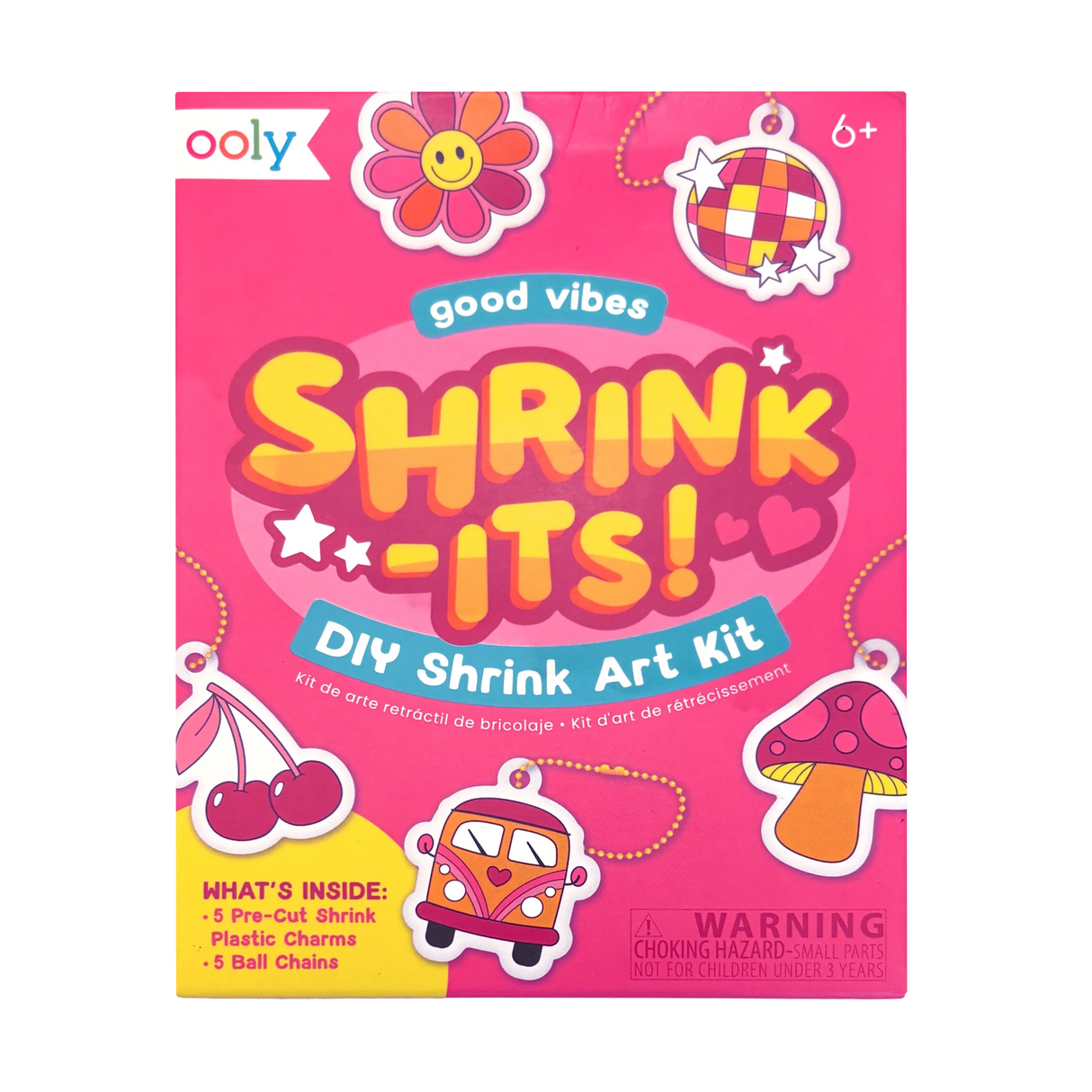 Shrink-Its! Mini DIY Shrink Art Kit - Good Vibes - 5 Charms