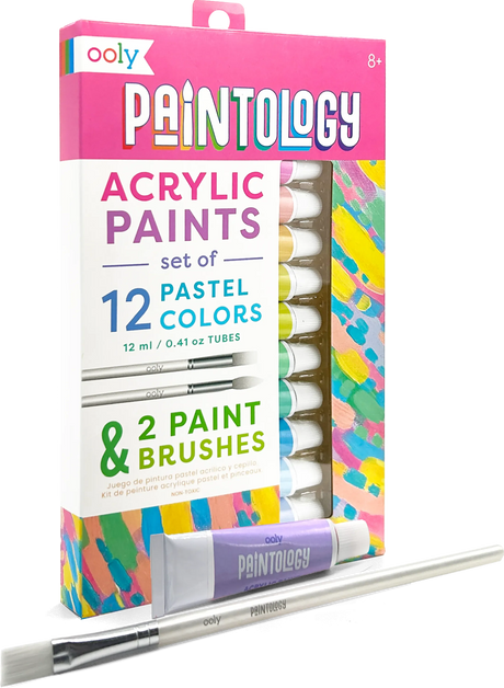 Paintology Acrylic Paints Set - Pastel Colors - Set of 12