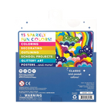 Rainbow Sparkle Glitter Markers - Set of 15
