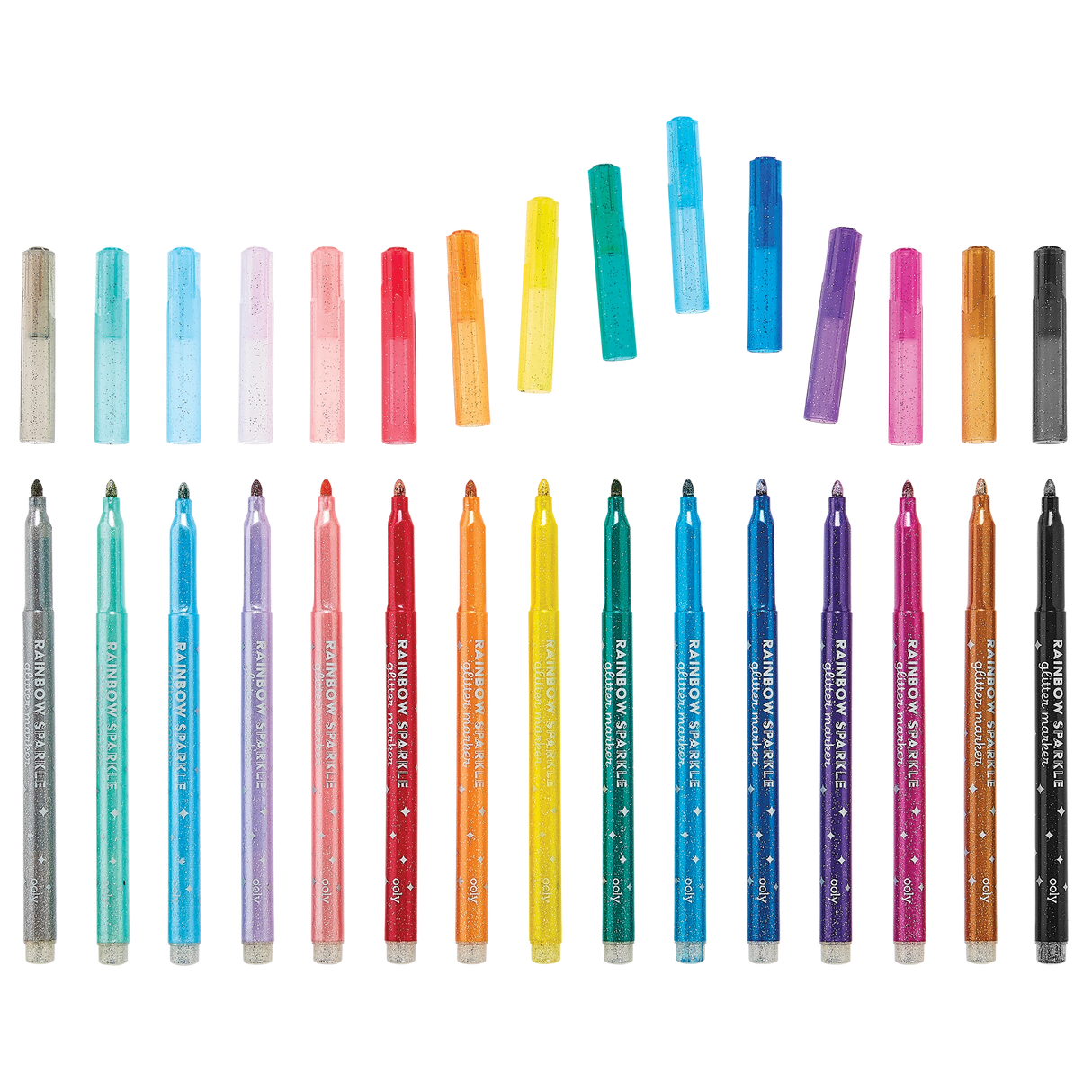 Rainbow Sparkle Glitter Markers - Set of 15