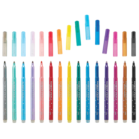 Rainbow Sparkle Glitter Markers - Set of 15