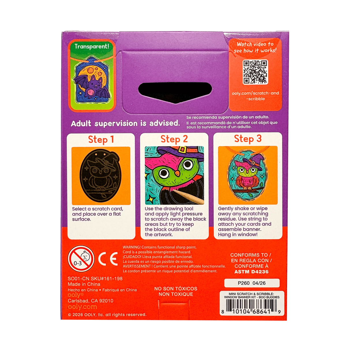 Scratch & Scribble Mini Window Banner Kit - Boo Buddies - 6 Cards