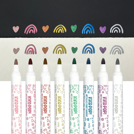 Vivid Pop! Water Based Paint Markers - Metallic - Set of 8