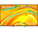 Sony 85" BRAVIA 5 4K Mini-LED TV 4 HDMI 2 USB 120hz Native eARC Smart TV Voice Control ATSC3.0 XR Contrast Booster (2025)
