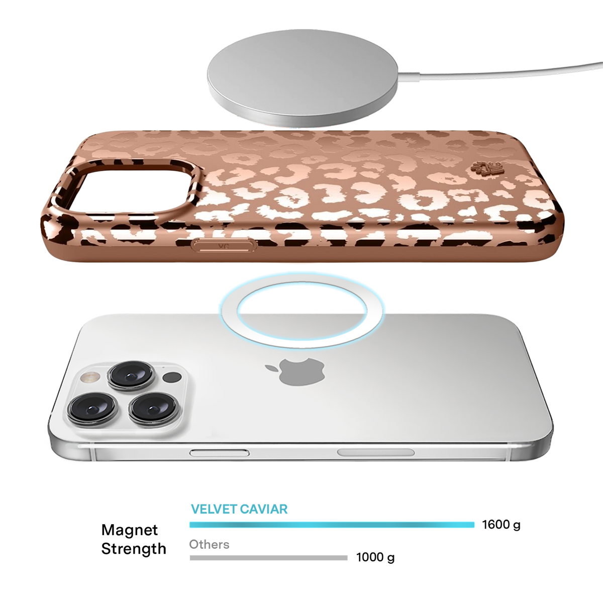VELVET CAVIAR Apple iPhone 16 Pro Max MagSafe Case - Bronze Chrome Leopard