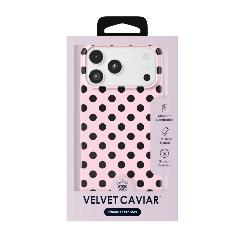 VELVET CAVIAR - MagSafe Case for Apple iPhone 17 Pro Max - Princess Pink Polka Dot