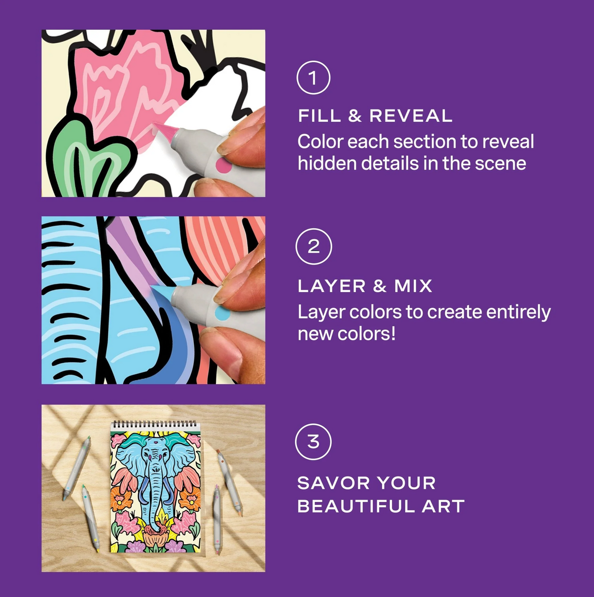 FlowArt® - Color-to-Reveal, Animals