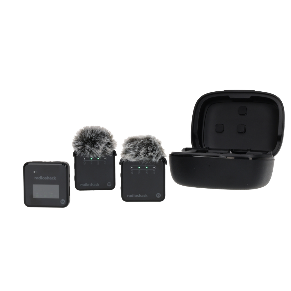 RadioShack Wireless Clip-On Microphone with Charging Case USB-C Noise Reduction